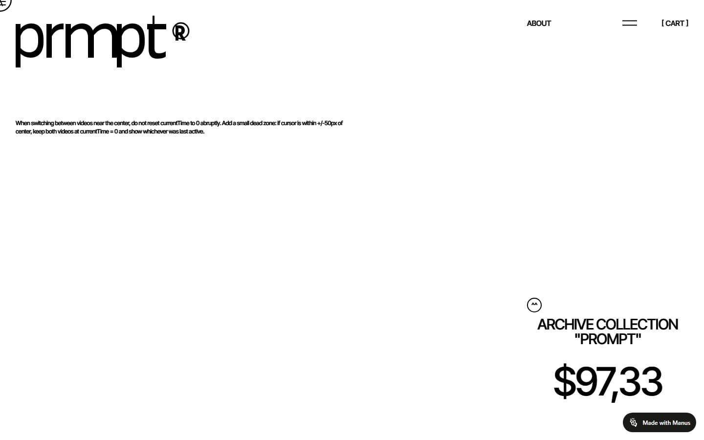 Preview of the prmpt: Archive Collection website