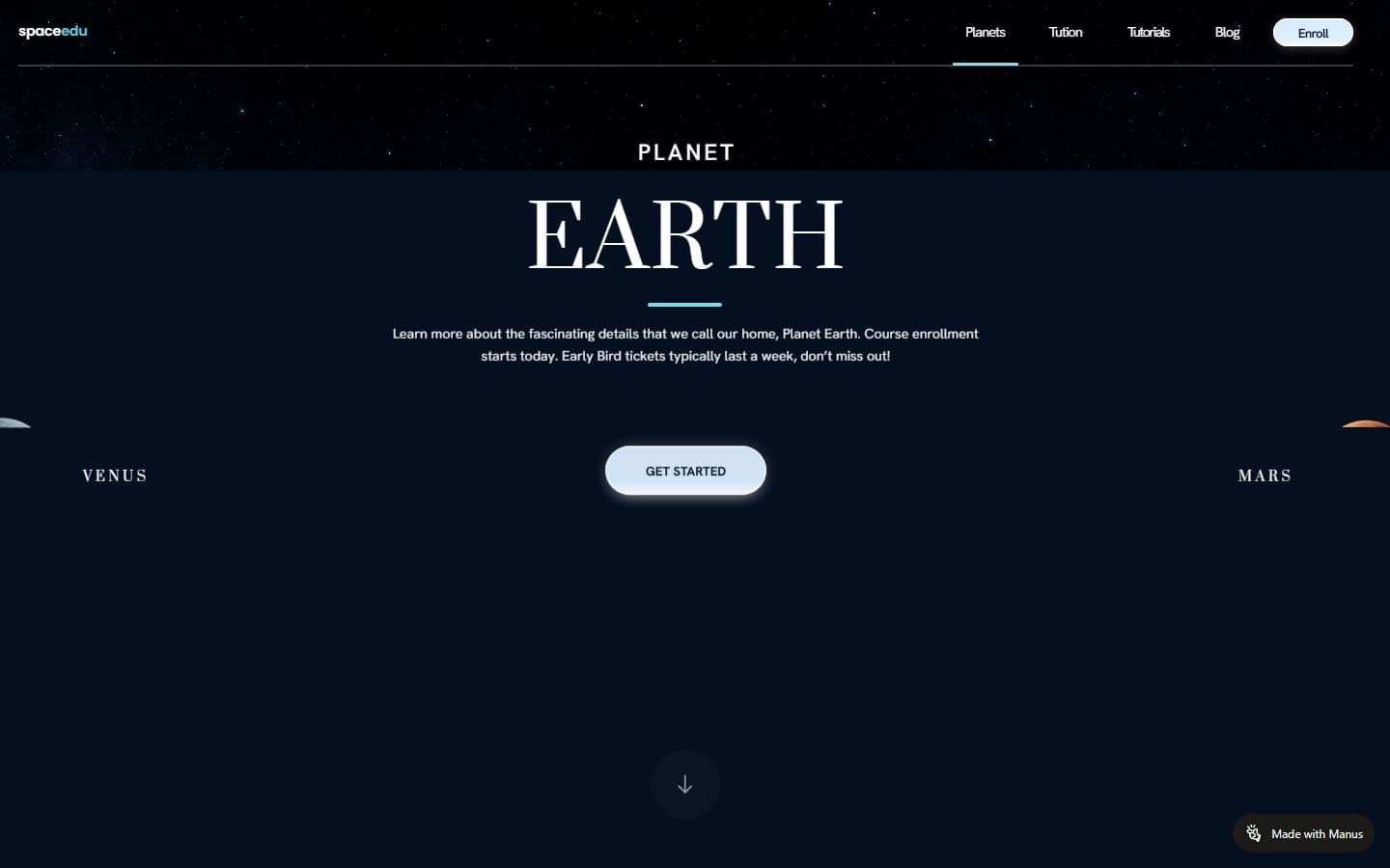 Preview of the SpaceEdu: Explore the Planets website